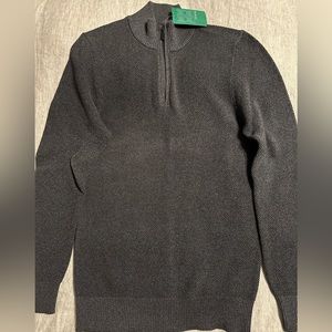 Men's 1/4 Zip Textured Sweater - Black